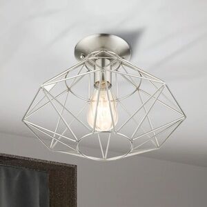 Chandini Flush Mount Brushed Nickel Geometric Light from Wayfair
